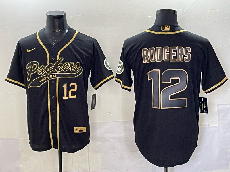Men Green Bay Packers #12 Rodgers black Nike NFL 2025 jersey 01->green bay packers->NFL Jersey